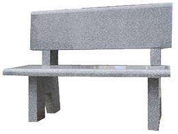 Gray Bench with Back Support