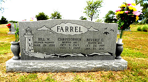 Death Date on Lighthouse Headstone