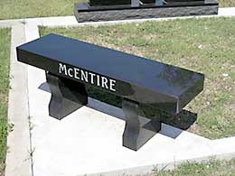 Black marble customized bench