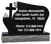 Wave Cross Stone with Avalon Monuments address and phone
